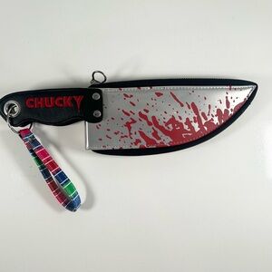 Chucky Knife with Red Splatter Design Wristlet Purse